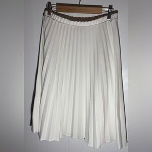 Sarah Talbott Vintage 60s 70s Ivory Accordion Pleated Midi Skirt size 8